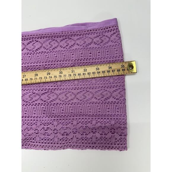 Unbranded Womens Scarf One Size Vibrant Orchid Purple Infinity Scarf Eyelet Lace - Picture 8 of 10